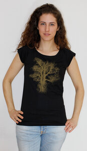 Bambus-T-Shirt mit Biobaumwolle Chestnut - Peaces.bio - handbedruckte Biomode