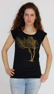 Bambus-T-Shirt mit Biobaumwolle Fancy Tree - Peaces.bio - handbedruckte Biomode
