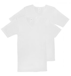 Herren Basic Shirt V-Ausschnitt Feinripp 2er Pack - Haasis Bodywear