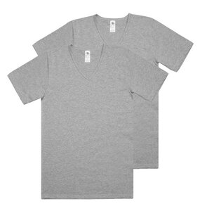 Herren Basic Shirt V-Ausschnitt Jersey 2er Pack Baumwolle/Elasthan - Haasis Bodywear