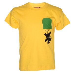 Kinder T-Shirt "Falling Rhino" Fairtrade aus Baumwolle mit Aplique Brusttasche - Africulture