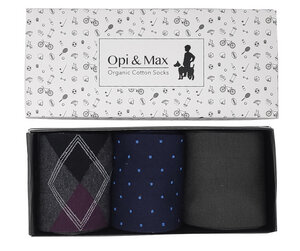3er Box Argyle & Polka Dot and Unicolour Socken - Opi & Max