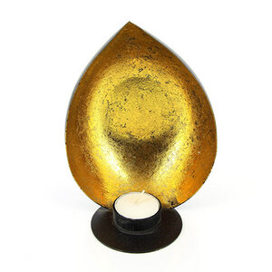 Teelichthalter aus Eisenblech Muschel gold - Mitienda Shop