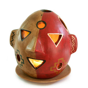 Windlicht aus Keramik "Maske" - Mitienda Shop
