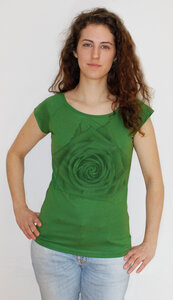 Bambus-T-Shirt mit Biobaumwolle Rose - Peaces.bio - handbedruckte Biomode