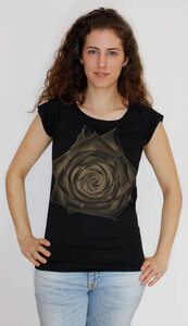 Bambus-T-Shirt mit Biobaumwolle Rose - Peaces.bio - handbedruckte Biomode