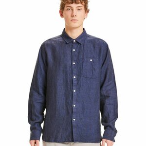 Herrenhemd "LARCH casual fit heavy linen shirt - Vegan" - KnowledgeCotton Apparel