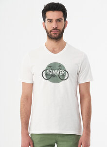 T-Shirt aus Bio-Baumwolle mit Fahrrad-Print - ORGANICATION