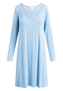 Mittellanges Nachtkleid mit langen Ärmeln "Kirsten" Allure blue - CCDK