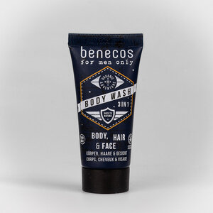 benecos Biokosmetik - 3in1 Duschgel für Körper, (Bart-) Haar & Gesicht - benecos