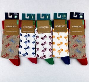 GOTS zertifizierte Biobaumwolle Socken in '5er Pack' bunte Muster - VNS Organic Socks