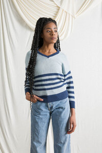 Recycelter Pullover für Frauen aus Denim-Baumwolle Brigitte - Rifò - Circular Fashion Made in Italy