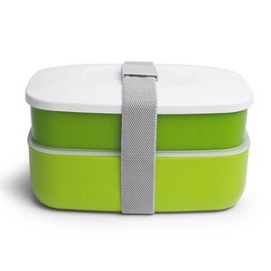 Magam L - große praktische Brotdose mit Haltegurt und Besteck - Citizen Green by Bewear