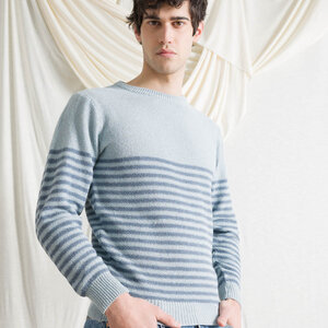 Recycelter Pullover aus Denim-Baumwolle Pablo - Rifò - Circular Fashion Made in Italy