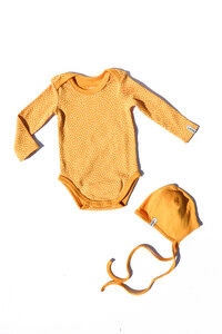 Baby Newborn Set - Body ohne Elasthan und Mütze zum Binden - Lana natural wear