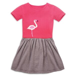 Sommerkleid mit Flamingo-Applikation für Mädchen - internaht