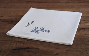 Stoffserviette und Stofftasche "Blaue Wildblumen" handbedruckt - luscinia