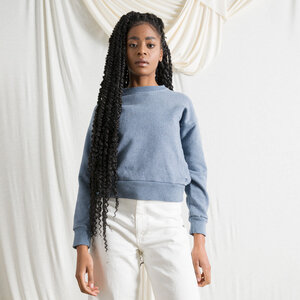 Damen Sweatshirt Recycelter Denim-Baumwolle Bobbi - Rifò - Circular Fashion Made in Italy
