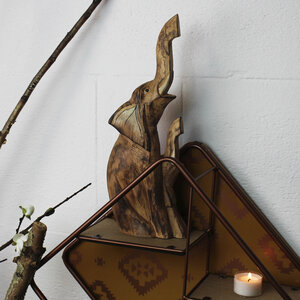 Elefanten-Duo aus Holz geschnitzt - Mitienda Shop