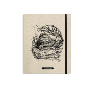 Notizbuch Graspapier "Snail" (black/carton) - Swiss Brochure - Matabooks