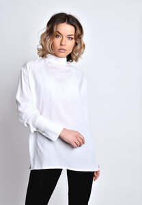 Stehkragenbluse mit Knöpfen am Rücken  - SinWeaver alternative fashion
