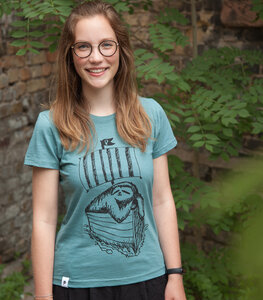 Felix Faultier / Sloth - Frauen T-Shirt - aus Baumwolle Bio - Slub Mint - päfjes