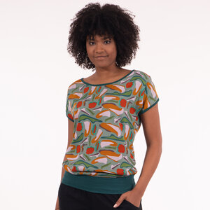 T-Shirt gemustert aus Lenzing Ecovero Viskose "Taranee" - Chapati Design