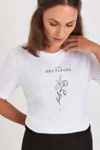 Bio-Baumwolle - Klassisches Shirt / GOTS Druck - L´ ART DES FLEURS - Kultgut