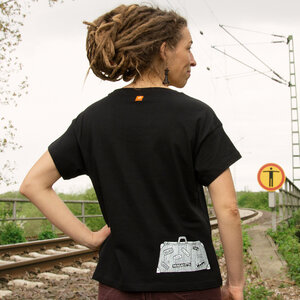 Reisekoffer T-Shirt für Damen in schwarz - Cmig