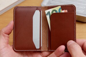 Leder Kartenetui, Portemonnaie, Geldbörse, "Herford" pflanzlich gegerbtes Leder - Pack & Smooch