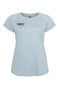 Frauen Raglan T-Shirt mit kleiner Libelle Biobaumwolle GOTS - Blue Fog ILI4 - ilovemixtapes