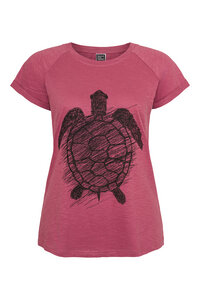Frauen Raglan T-Shirt mit Schildkröte Biobaumwolle GOTS - mellow mauve ILI4 - ilovemixtapes