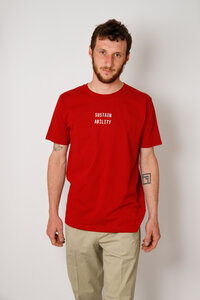 Herren Bio-Baumwoll Shirt mit Siebdruck, rot - Barbeck