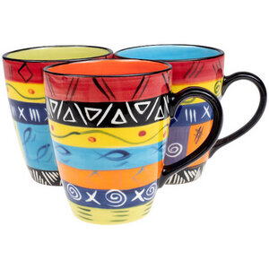Multicoloured Ethnic - Kaffeebecher Abeni - Kapula Keramik - Kapula Candles