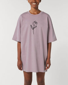 Bio Damen oversize T-Shirt-Kleid "Flower" - Human Family