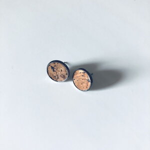 Ohrstecker aus Kork mit Natur Korkblättchen in verschiedenen Metallen 12 mm - Living in Kork