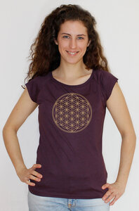 Bio-Bambus-Viskose Shirt "Die Blume des Lebens" - Peaces.bio - handbedruckte Biomode