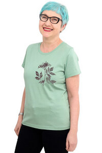 Fair-Trade-Frauenshirt "Holunder" - Made in Kenia - mint - Hirschkind