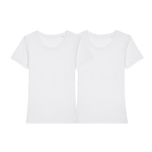 Damen basic T-Shirt aus Bio-Baumwolle 2er Pack - schwarz/weiß - dressgoat