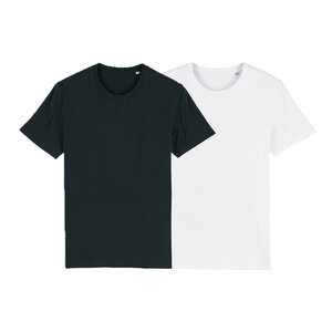 Herren/Unisex basic T-Shirt aus Bio-Baumwolle 2er Pack - schwarz/weiß - dressgoat