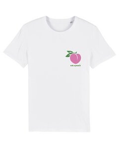 Unisex T-Shirt aus Bio-Baumwolle „Eat a Peach“ Stickerei - Bretter&Stoff
