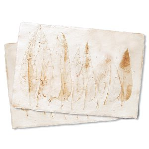 Tischsets "Imprint" aus handgeschöpftem Recycling Baumwollpapier, Natur - Sundara