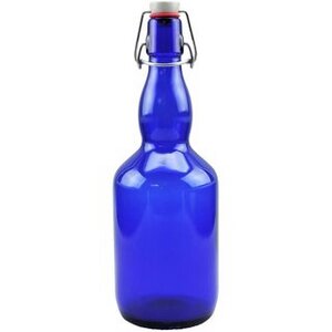 Bügelflasche 750 ml blau Glasflasche mit Bügelverschluss Wasserflasche - mikken