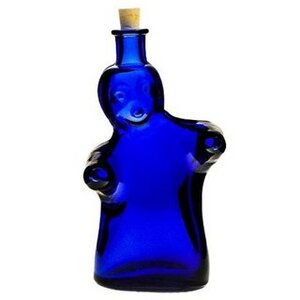 Glasflasche mit Korken 100 ml Gespenst blau Geschenkflasche - mikken
