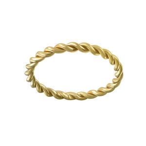 Breit geflochtener Ring aus 925er Sterling Silber - Gold - LUXAA®