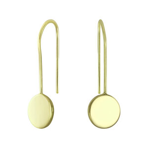 Zarter Bügel-Ohrring mit Scheibe - 925er Sterling Silber - Gold - LUXAA®