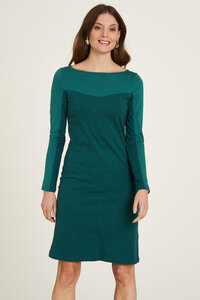 Jersey Kleid aus Bio-Baumwolle mit Print in Grün und Dunkelblau - TRANQUILLO