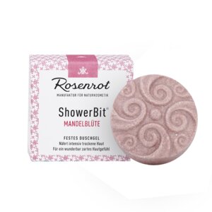 ShowerBit - festes Duschgel Mandelblüte - 60g - Rosenrot Naturkosmetik