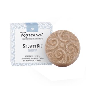 ShowerBit - festes Duschgel Sensitiv - 60g - Rosenrot Naturkosmetik