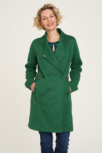 Fleece-Mantel aus recyceltem Polyester in Grün und Blau - TRANQUILLO
